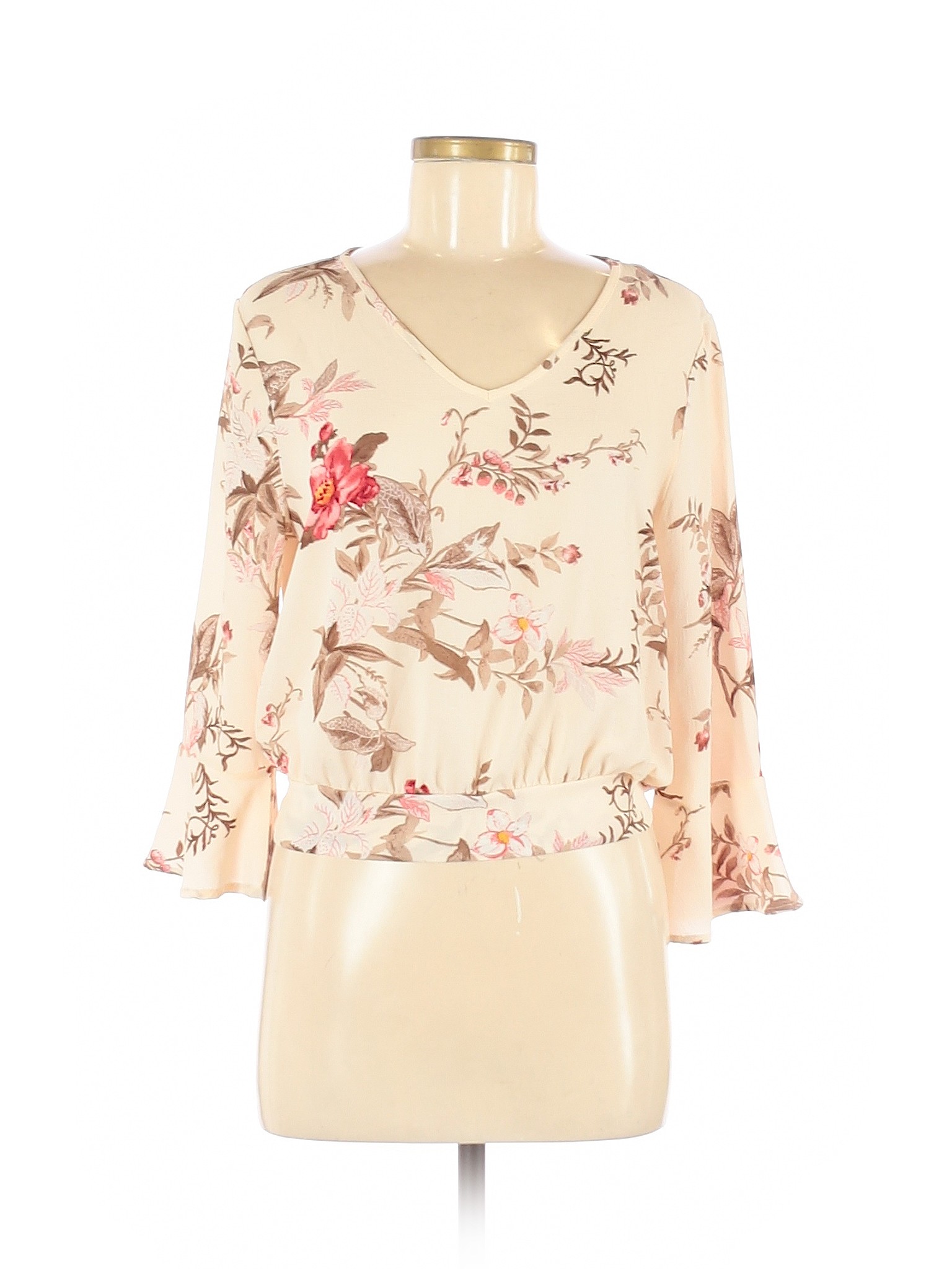 Assorted Brands Women Ivory Long Sleeve Blouse M | eBay
