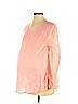 New Additions Maternity 100% Cotton Pink Long Sleeve Blouse Size S - photo 1