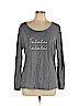 Ann Taylor LOFT Outlet 100% Cotton Gray Long Sleeve T-Shirt Size L - photo 1