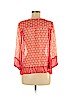Lucky Brand 100% Rayon Red 3/4 Sleeve Blouse Size M - photo 2
