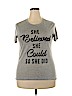 Zoe+Liv Gray Short Sleeve T-Shirt Size XXL - photo 1