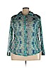 INC International Concepts 100% Nylon Teal Long Sleeve Blouse Size 3X - photo 1