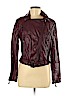 H&M 100% Faux Leather Burgundy Faux Leather Jacket Size 12 - photo 1