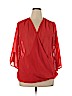 Lucy Diamonds 100% Polyester Orange 3/4 Sleeve Blouse Size 1X - photo 1