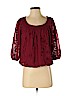 Studio M 100% Polyester Burgundy 3/4 Sleeve Blouse Size XS - photo 1