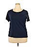 Karen Scott 100% Cotton Blue Short Sleeve T-Shirt Size 2X - photo 1