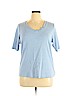 Karen Scott 100% Cotton Blue Short Sleeve T-Shirt Size 1X - photo 1