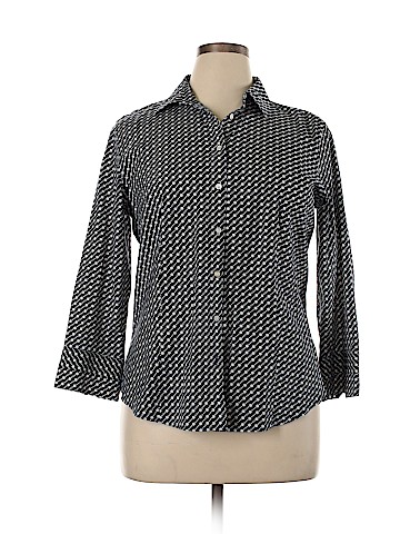 Talbots 3/4 Sleeve Button-Down Shirt (view 1)