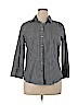 Talbots Blue 3/4 Sleeve Button-Down Shirt Size 14 - photo 1