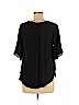 Ann Taylor LOFT 100% Polyester Black Short Sleeve Blouse Size M - photo 2
