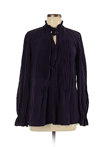 Elie Tahari Long Sleeve Silk Top (view 1)