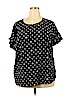 Lane Bryant 100% Polyester Black Short Sleeve Blouse Size 21 - photo 1