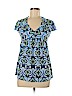 INC International Concepts Blue Short Sleeve Top Size M - photo 1