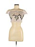 Boohoo Boutique Ivory Short Sleeve Top Size 8 - photo 1
