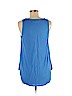 Ann Taylor LOFT 100% Polyester Blue Sleeveless Blouse Size M - photo 2