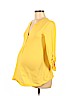 Old Navy - Maternity 100% Cotton Yellow Long Sleeve Henley Size S - photo 1