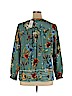 Christopher & Banks 100% Polyester Green Long Sleeve Blouse Size XL (petite) - photo 2