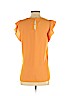 Zara 100% Polyester Orange Short Sleeve Blouse Size S - photo 2