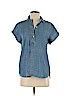 J. Crew Factory Store 100% Lyocell Blue Short Sleeve Blouse Size S - photo 1