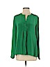 Banana Republic 100% Silk Green Long Sleeve Silk Top Size S - photo 1