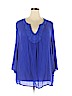 Spense 100% Rayon Blue Long Sleeve Blouse Size 3X - photo 1
