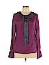 BB Dakota 100% Silk Purple Long Sleeve Silk Top Size L - photo 1