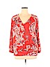 7th Avenue Design Studio New York & Company 100% Polyester Red Long Sleeve Blouse Size XL - photo 1