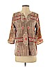 Freeway 100% Polyester Tan Short Sleeve Blouse Size S - photo 1