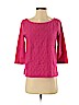 J. Crew Factory Store 100% Cotton Pink 3/4 Sleeve Top Size S - photo 1