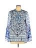 Hale Bob Blue Long Sleeve Blouse Size L - photo 1
