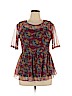 Wills Lifestyle Burgundy Short Sleeve Top Size XL - photo 1