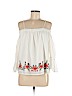 J.O.A. Just One Answer 100% Cotton White 3/4 Sleeve Blouse Size M - photo 1