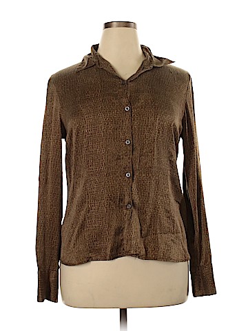 NY&Co Long Sleeve Silk Top (view 1)