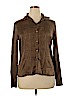 NY&Co 100% Silk Brown Long Sleeve Silk Top Size XL - photo 1