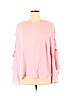 ELOQUII 100% Polyester Pink Long Sleeve Blouse Size 16 - photo 1