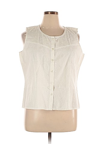 Basic Editions Sleeveless Button-Down Shirt (view 1)