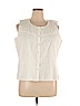 Basic Editions 100% Cotton Ivory Sleeveless Button-Down Shirt Size XL - photo 1