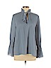 Waverly Grey 100% Polyester Blue Long Sleeve Blouse Size L - photo 1