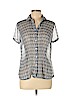 Ann Taylor LOFT 100% Polyester Blue Short Sleeve Blouse Size 12 - photo 1