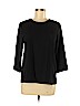 Ann Taylor 100% Polyester Black 3/4 Sleeve Blouse Size M - photo 1