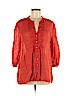 Tommy Bahama Orange 3/4 Sleeve Button-Down Shirt Size M - photo 1