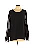 Nic + Zoe Black Long Sleeve Blouse Size 10 - photo 1