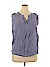 grand & greene 100% Cotton Blue Sleeveless Blouse Size XL - photo 1