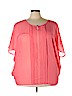 Lane Bryant 100% Polyester Pink Short Sleeve Blouse Size 22 - 24 Plus - photo 1