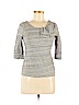 Anthropologie 100% Cotton Gray 3/4 Sleeve Top Size S - photo 1