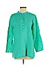 Eileen Fisher 100% Linen Teal Long Sleeve Blouse Size S - photo 1