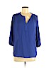 Pleione 100% Polyester Blue Long Sleeve Blouse Size S - photo 1