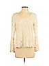 Solitaire 100% Cotton Ivory Long Sleeve Top Size S - photo 1