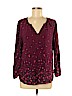 Old Navy 100% Rayon Burgundy Long Sleeve Blouse Size M - photo 1