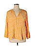 Old Navy 100% Rayon Yellow Long Sleeve Blouse Size XL - photo 1